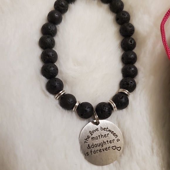 New Mother/ Daughter Lava Rock Bracelet - Picture 2 of 5